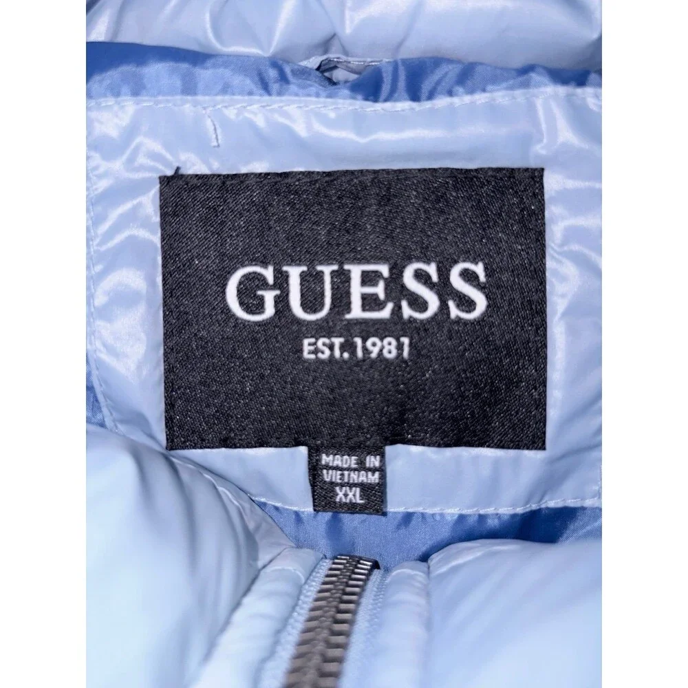 Guess Sky Blue Puffer Jacket